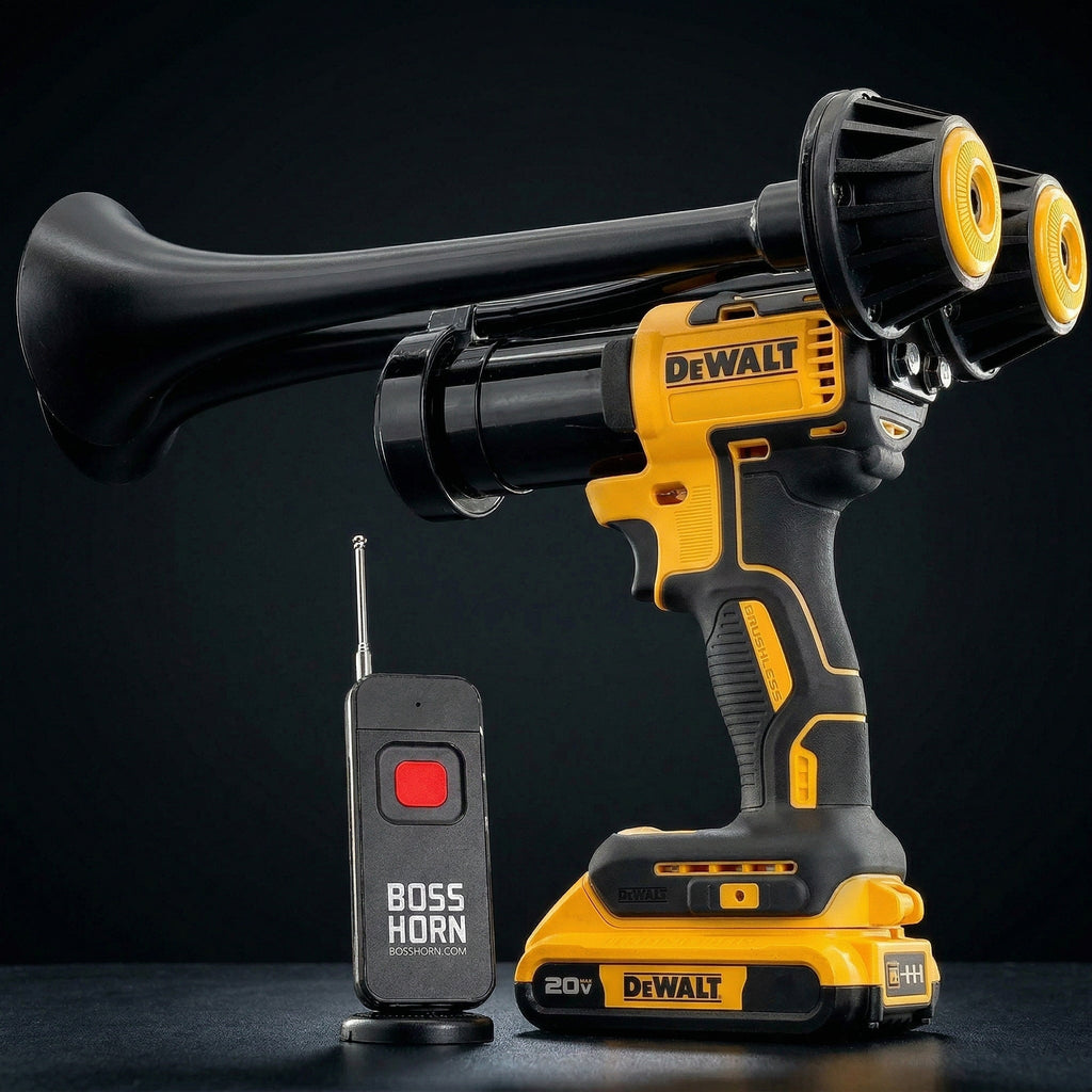 Dual Train Horn for DeWalt® 20v Battery (New 2026 Model) - BossHorn