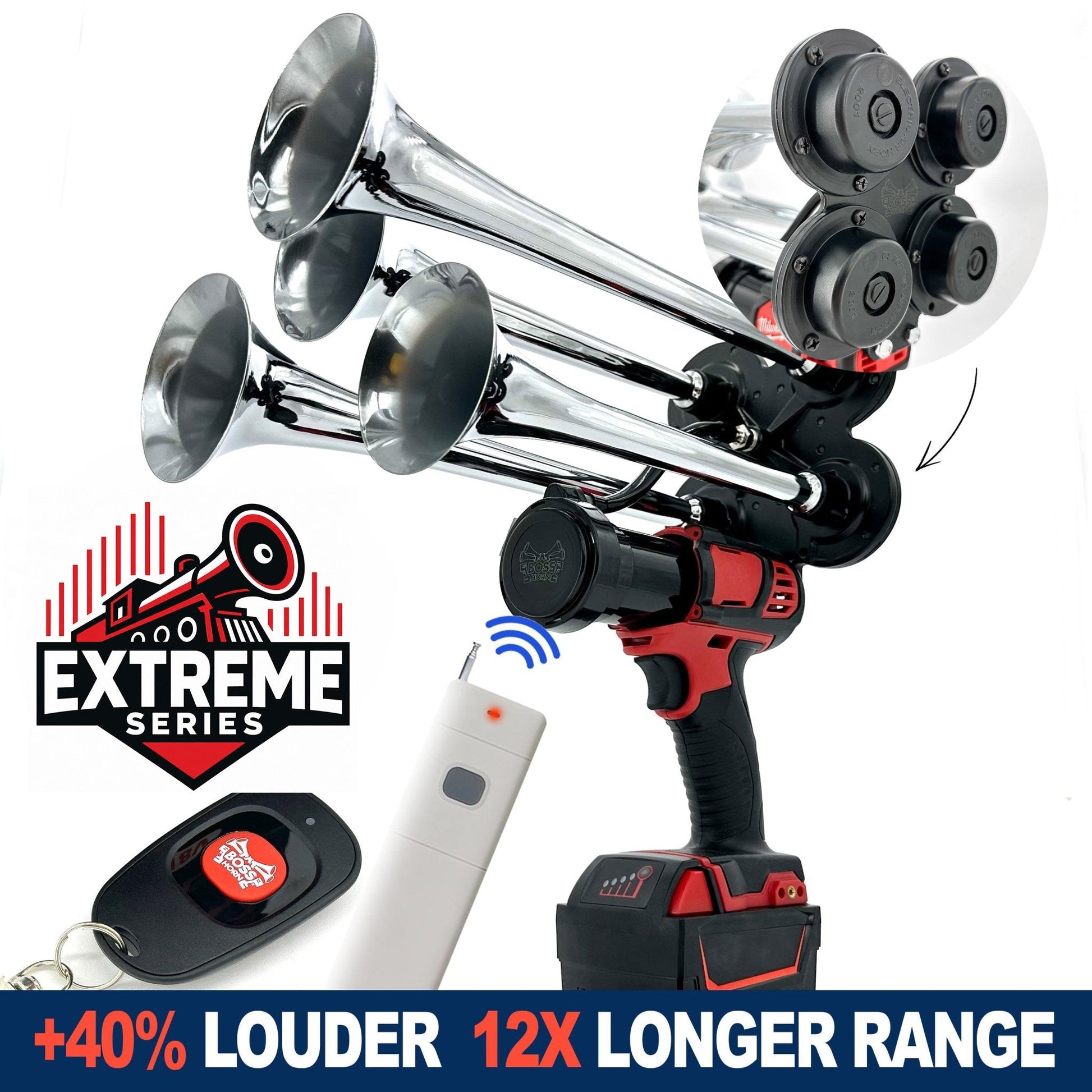 Extreme Series Train Horn for Milwaukee® 18v Battery - BossHorn