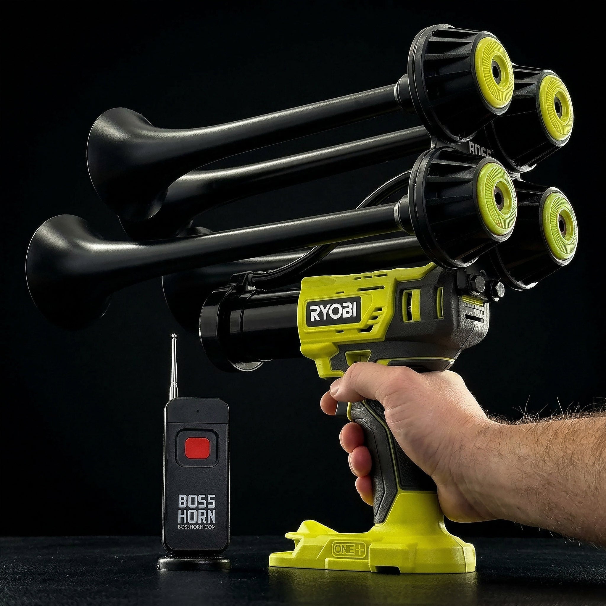Boss Train Horn for Ryobi® 18V — 150 dB, 300 Ft Remote – Milwaukee